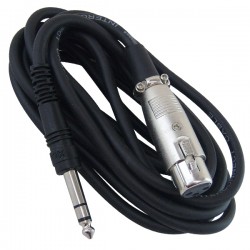 CABLE MICROFONO (6 MTS) PLUG 1/4 ESTEREO / XLR HEMBRA